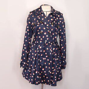 Topshop Navy Polka Dot Trench Coat